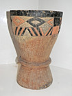 14  Tall Authentic Mortar African Tribal Hand Carved Wood Food  Mortar Furniture