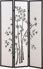 3-panel Oriental Shoji Room Divider Screen  Black
