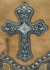 Montana West Bible Book Cover Camel Color Embellished Cross Rhinestones Zip Nwt