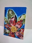 Aceo Original Collage Mixed Media Art Card Wildflower Ooak Signed Sealed New