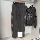 Unisex Rhinestone Hoodie Pullover High Street Jumper Sweatshirt Sweatpants Set