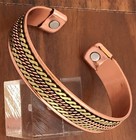 Pure Copper Magnetic Bangle Bracelet Two Tone Arthritis Pain Relief Energy Cuff