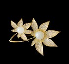 14g White Jade  Women Brooch Pin Fashion Jewelry Gift With Box Hb40