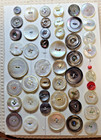 Lot Antique Victorian Vintage Mop Pearl Buttons Carved-smokey Grey- White  