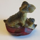 Vintage Celluloid Dogs Tape Measure Japan Figural Terriers Puppy Works Nice Read