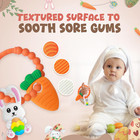 Easter Silicone Teething Toys  3 Months   Bunny   Carrot  Infant Baby Easter 