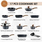 17 Piece Cookware Set Nonstick Granite Coated Pots And Pans Set Bakeware Black