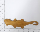 Gecko Lizard Solid Wood Figurine 7  Hand Carved Indonesia Hibiscus