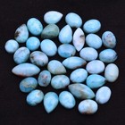 34 Pcs Natural Larimar Cabochon 7mm-14mm Untreated Loose Gemstones Wholesale Lot