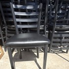 Black Metal Ladder Back Restaurant Dining Chair With Black Vinyl Seat