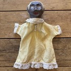 Vintage Grandmother Grandfather Hand Puppet Pair Paper Mache Folk Art Old Couple