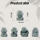 4-in-1 Laughing Buddha Statue Decor Set Small Zen Monk Sandstone Buddha Sculp   