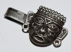 Vintage Mexican Silver Tie Clip With Silver Sun Calendar Charm 925