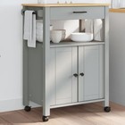 Kitchen Trolley Rolling Cart On Wheels Living Room Solid Wood Pine Vidaxl 