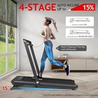 2 In 1 Foldable Treadmill 15  Auto Incline Running Machine With Remote Control