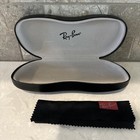 Authentic Ray-ban Sunglasses Black Case Only Black Genuine Oem Holder Hard New
