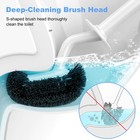Hamitor Toilet Bowl Brush Holder Set Curved Design With Holder For Deep Clean   