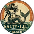 Mermaid Wall Art Decor Metal Sign Beach Vintage Round Plaque Nautical Themed 