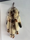Vintage Native American Mandala Dream Catcher Fur Wool Feathers Beaded Large 25   