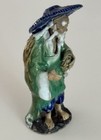 Vintage Chinese Mudman Statue Figurine Holding A Gourd 4 Inches Tall
