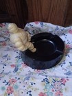 Michelin Man Bibendum 1940s Black Bakelite Ashtray