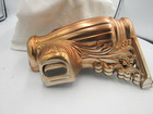 1960 s Lot Of 2 Ornate Copper Stamped Metal Casket Corners 8 Inches Tall
