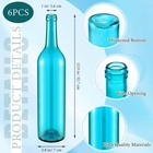 Zhehao 6 Pieces Colored Glass Bottles 750ml Empty Wine Bottles Decorative Glass