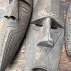 Five Old Papua New Guinea Sepik River Carved Ancestor Masks - Tribal Art