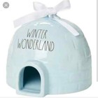 Rae Dunn Winter Wonderland Igloo Birdhouse Light Blue New In Box