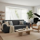 1-piece Sofa Couch Cover Dark Gray Washable 3 Cushion Slipcover Pet Kids Protect