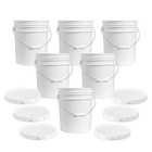 5-gallon Plastic Bucket W  Lid Food Grade Durable Hdpe Reusable Storage Pail New