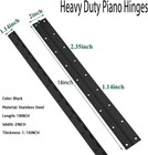 2pcs Continuous   Piano Hinges 18-inch Heavy Duty Stainless Steel 304 Black 