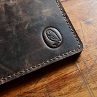 Old Barnwell Golf Yardage Book Cover Genuine Leather Coffee Bean Brown Wax 5x7