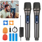 Pro Uhf Wireless Dual Handheld Microphone System Set Rechargeable Karaoke Church