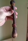 1800s Early Hand Woven Leather Policeman Billy Club With Heavy Lead Weight In It