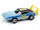 Auto World Traction 1969 Dodge Charger Daytona Blue yellow Ho Scale Slot Car