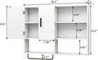 Wall Mounted Bathroom Storage Cabinet Medicine Cabinet  White over The Toilet