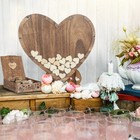 Personalized Wedding Guest Book 88pcs Heart Drop Top Rustic Visitors Book   box