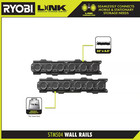 Ryobi Wall Rails Link Storage System 2 Pack Garage Organizer Heavy Duty Track