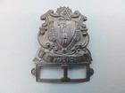 Antique Massachusetts Police Uniform Hat Badge  1 Chief Indian Sheild Obsolete