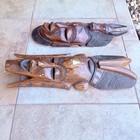 2 Hand-carved Wooden Wall Mask Tribal-style Mask Wall Decor African-inspired
