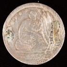 Seated Liberty Quarter Love Token Ornate Initials Evn Undated