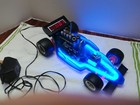 Vintage Tron Blue Neon Indy Race Car Stereo Radio Am-fm Clock 