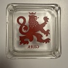 Vintage Gluek Beer Glass Ashtray Red Lion Crest D8