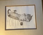 Madeline Tobion Signed Lithograph    the Kitten    Framed 1970   s Patrician Publisher