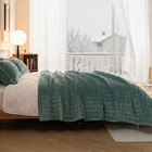 Luxury Velvet Quilt Bedding Set Queen Size  Lightweight Comforter Bedspread Full