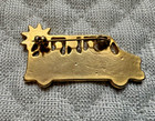 Gold Tone School Bus Pin Brooch Bus Driver With Kids And Sunshine Vintage