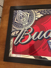 Budweiser Wood Framed Bar Wall Beer Sign Mirror Large 33 5  Great American Lager