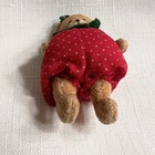 Jointed Teddy Bear Handmade Costume Vintage Miniature Strawberry Fruit