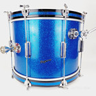 1960s Rogers Tower Delta 14x20 Sparkling Blue Pearl Kick Bass Drum W  Tom Mounts